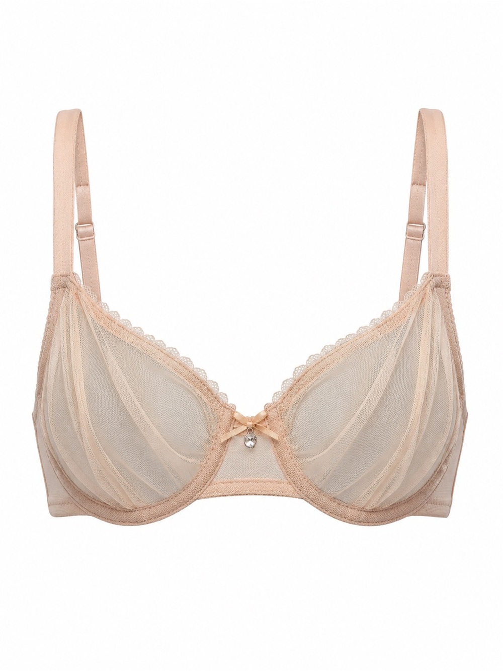 Sheer Nude Mesh Underwire Bra – 34D